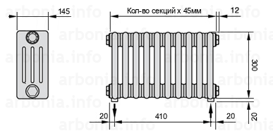 Схема (чертеж) радиатор